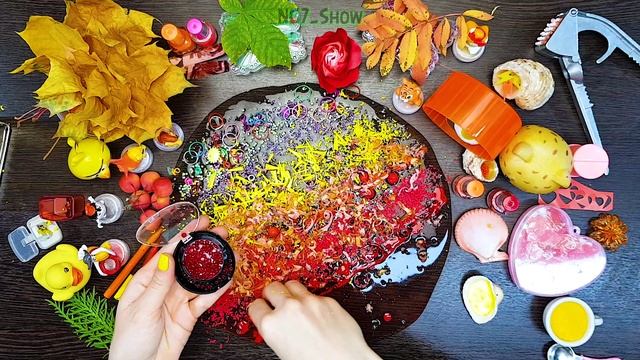 DIY Слайм Антистресс / Красный против Оранжевого / часть 1 / Осень / АСМР