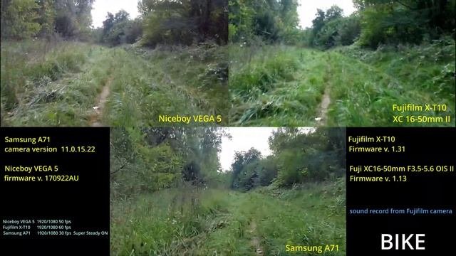 Fujifilm X-T10 vs Samsung A71 vs Niceboy VEGA 5