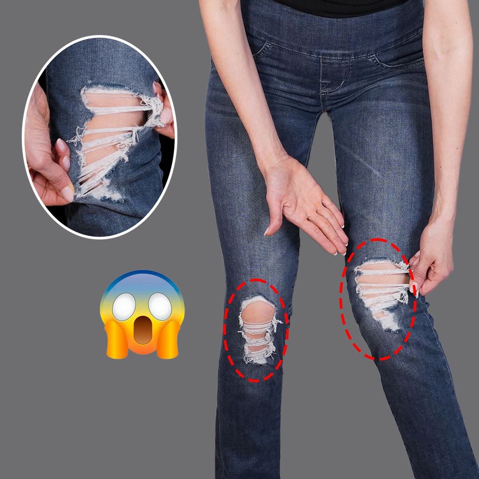 Потрясающий совет по ремонту, как заделать дырки на джинсах!