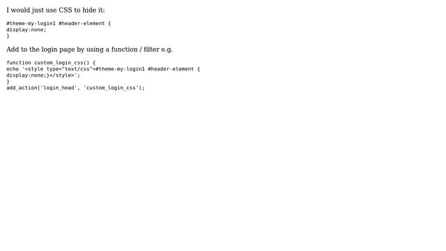 Wordpress: How to remove text "Log In" from login page? (5 Solutions!!)