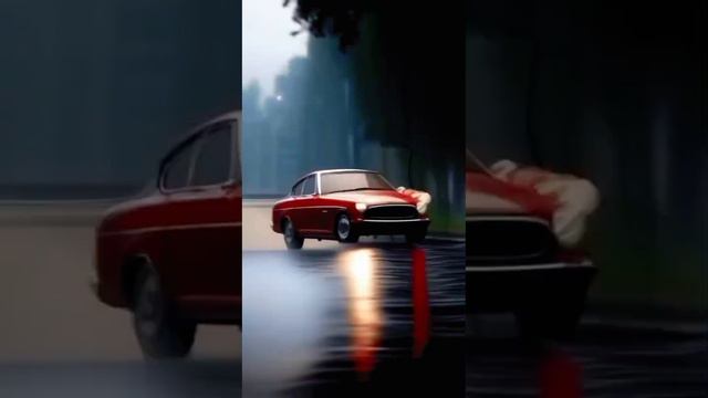 Красный ретро-автомобиль