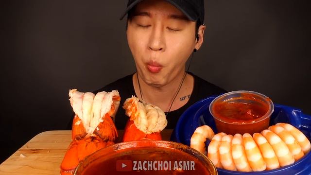 ASMR LOBSTER & SHRIMP COCKTAILS MUKBANG (No Talking) EATING SOUNDS | Zach Choi ASMR