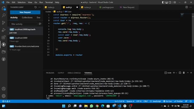Storing Data in MongoDB using mongoose| GET or POST Method | Complete MERN Course in hindi #44