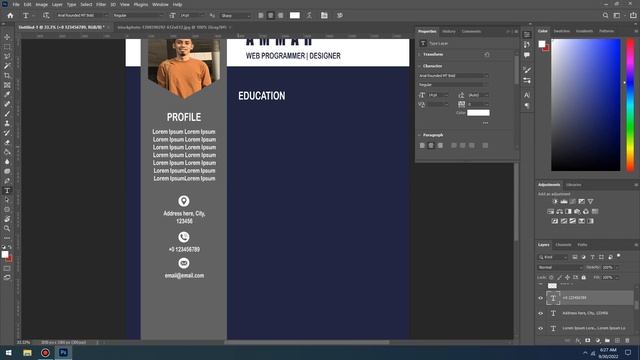 CARA MEMBUAT CV ATAU RESUME MENARIK DI PHOTOSHOP | How to Create a CV / RESUME template in Photosho