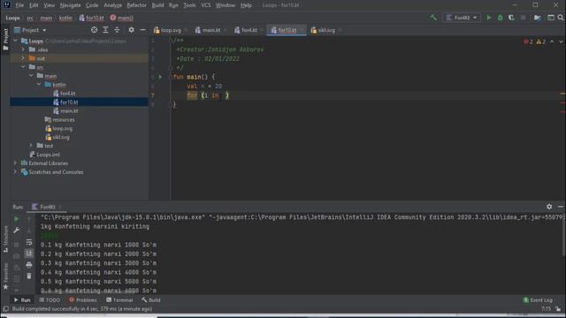 Kotlin dasturlash tili | 13 - dars, Sikl operatorlar ustida 1 - amaliy dars.