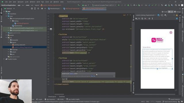 Criando DialogFragment com CustomView com Android Studio