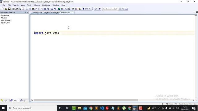 Create a package named Series having three different classes to print series: i. Fibonacci series