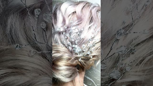 Свадебная шпилька для волос с бусинами