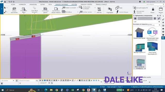 TEKLA STRUCTURES Nave Industrial con Perfiles HSS  Part-1