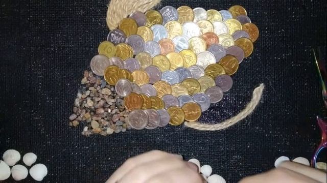 Картина из монет "Золотая рыбка" / The picture of the coins - Golden fish