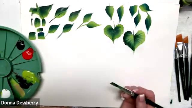 Learn to Paint One Stroke- Practice Strokes Multi-Colored Leaves, Different Brushes Dewberry 2024