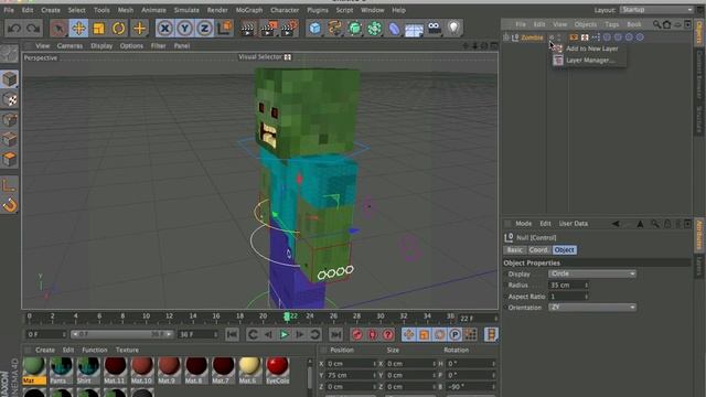 Cinema 4D - Minecraft Zombie Rig Download (1000 subs special)