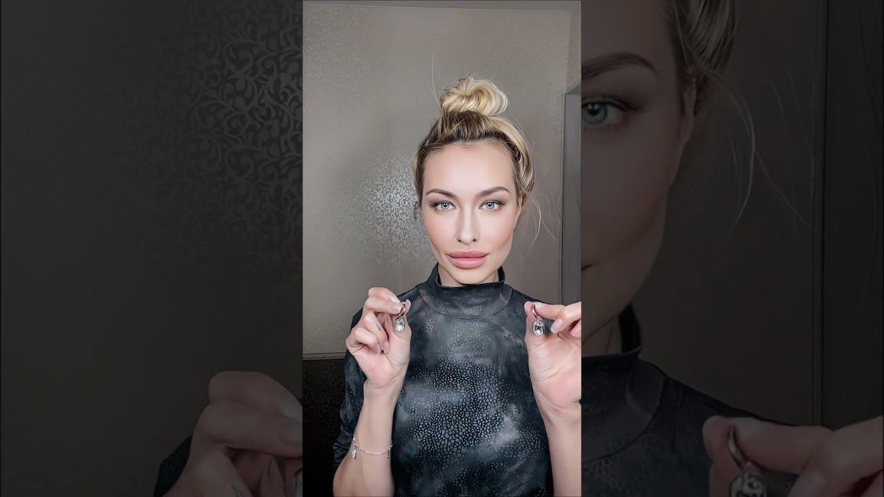 Серьги из стали с белым фианитом