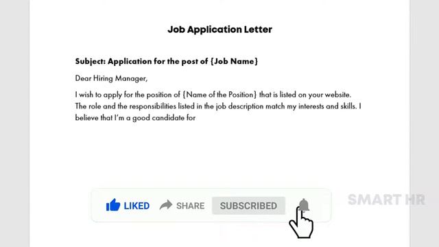 Job Application Letter | @SMARTHRM