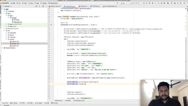 How to upload file on server in android java