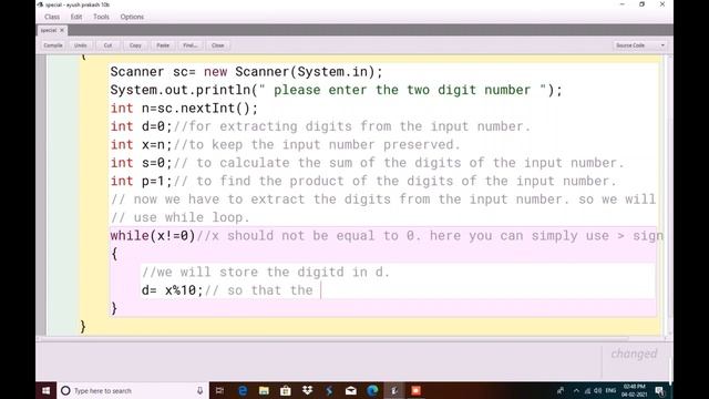 2 digit special number || checking || easy method|| in java || by using blue j || PRAKASH ZONE