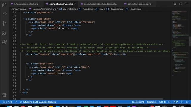 paginación con Vue Js. Parte 3 - Cambio de consulta para tablas en PHP a VUE