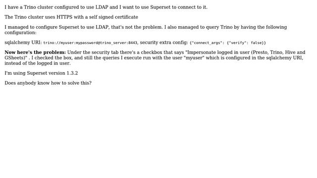 Superset with Trino Impersonation and LDAP (2 Solutions!!)