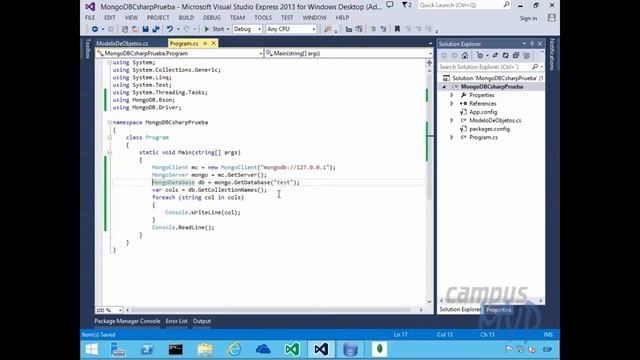 campusMVP- MongoDB: Insertar y Actualizar Registros desde C# y la Plataforma .NET