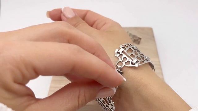 Женский серебряный браслет на руку Аврора, серебро 925, крупный, широкий, глидерный. Украшение Юмил