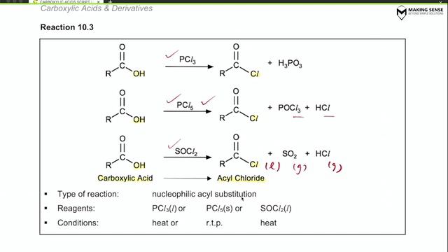 Acyl Chlorides | Preparation and Chemical Reactions | A Level H2 Chem | Making Sense Chem
