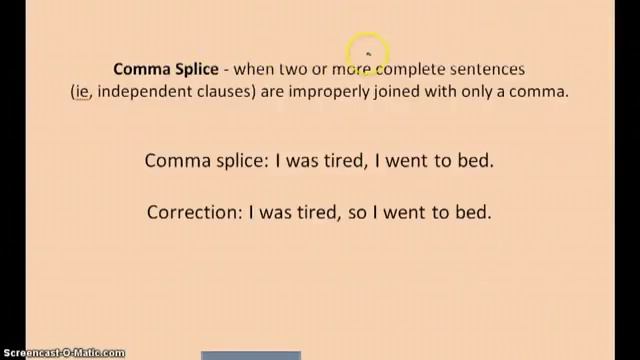 Grammar Lesson 23 1 Run ons, Comma Splices, and Fragments