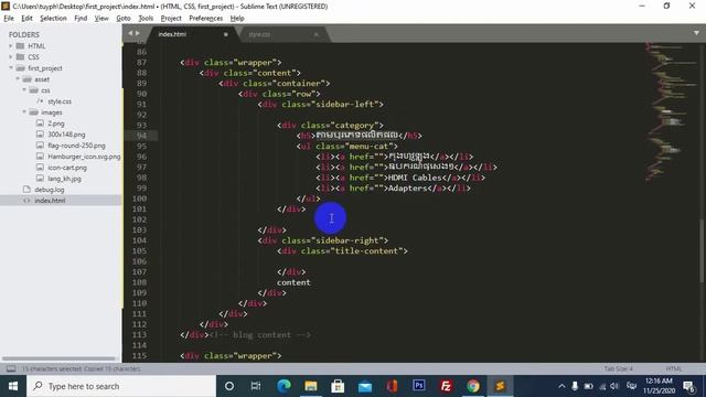 Final Project With HTMI and CSS | Speak khmer - Lesson 3