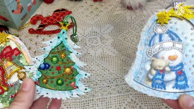 Моя коллекция вышитых новогодних игрушек