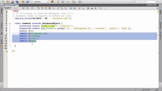 ۱۷۸- ساختن کلاس Comment در پی اچ پی PHP