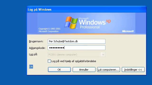 Meld Windows XP ind i et Windows server 2003 domæne