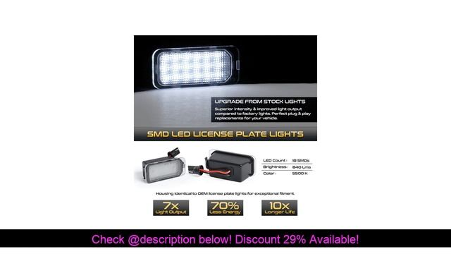 Best 2Pcs Error Free LED License Number Plate Light Lamps For Ford Tourneo Transit Connect Courier