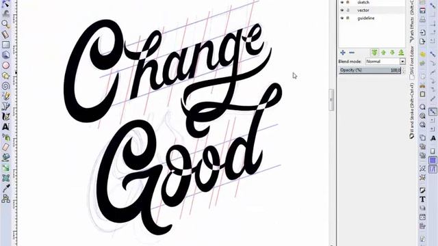 How to Lettering "Change is Good" using Inkscape