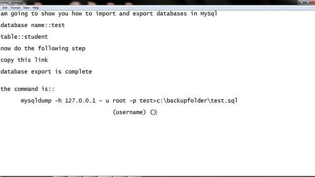 how to import and export database in MySql