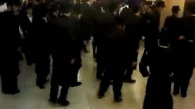 Chasidim dancing at a wedding in Israel