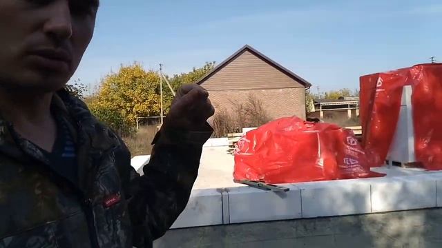 Начали кладку газоблока 27 день.