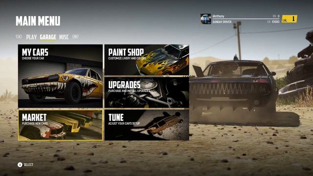 WRECKFEST MAIN MENU - CARS - TRACKS - OPTIONS - XBOX ONE PS4