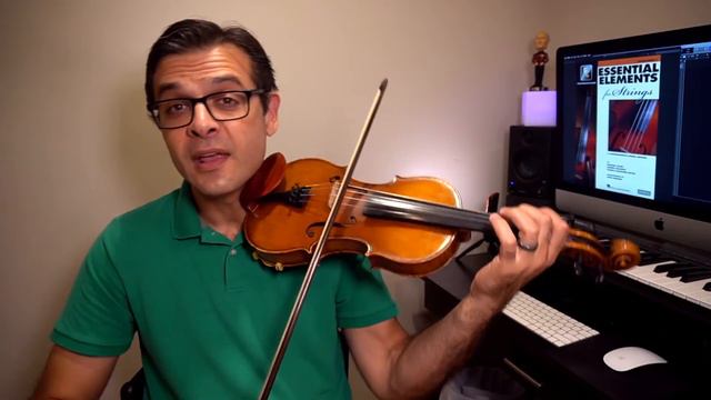 French Folk Song Violin Play Along. 3/4 Time and Slurs. Essential Elements for Strings I p.28-29