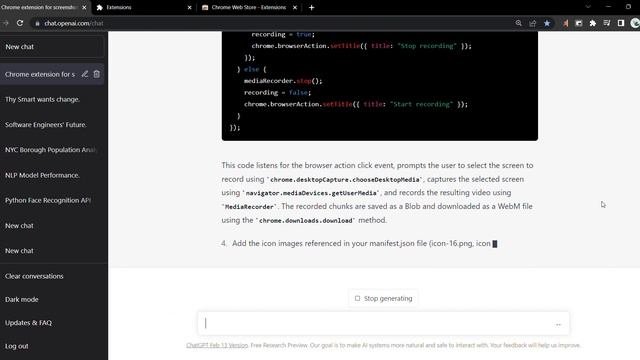 Chrome extension for screenshots