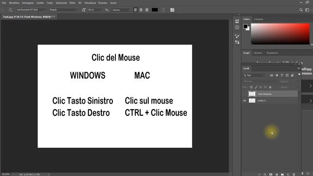 Photoshop 2019 - Tasti e Mouse Win e Mac - Tutorial 4 Italiano