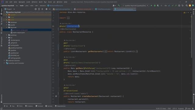 Part 6 - Quarkus application with keycloak for Authentication and Authorization in application prop