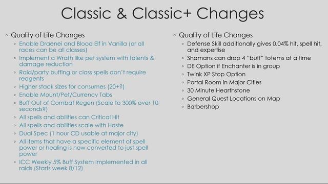 The Future of World of Warcraft - Classic and Classic Plus Changes - Part 3