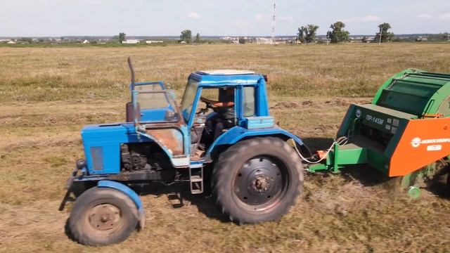 Сенокос 2021 село Тарасово с пресс-подборщиком ПР-145М производства УНИСИБМАШ