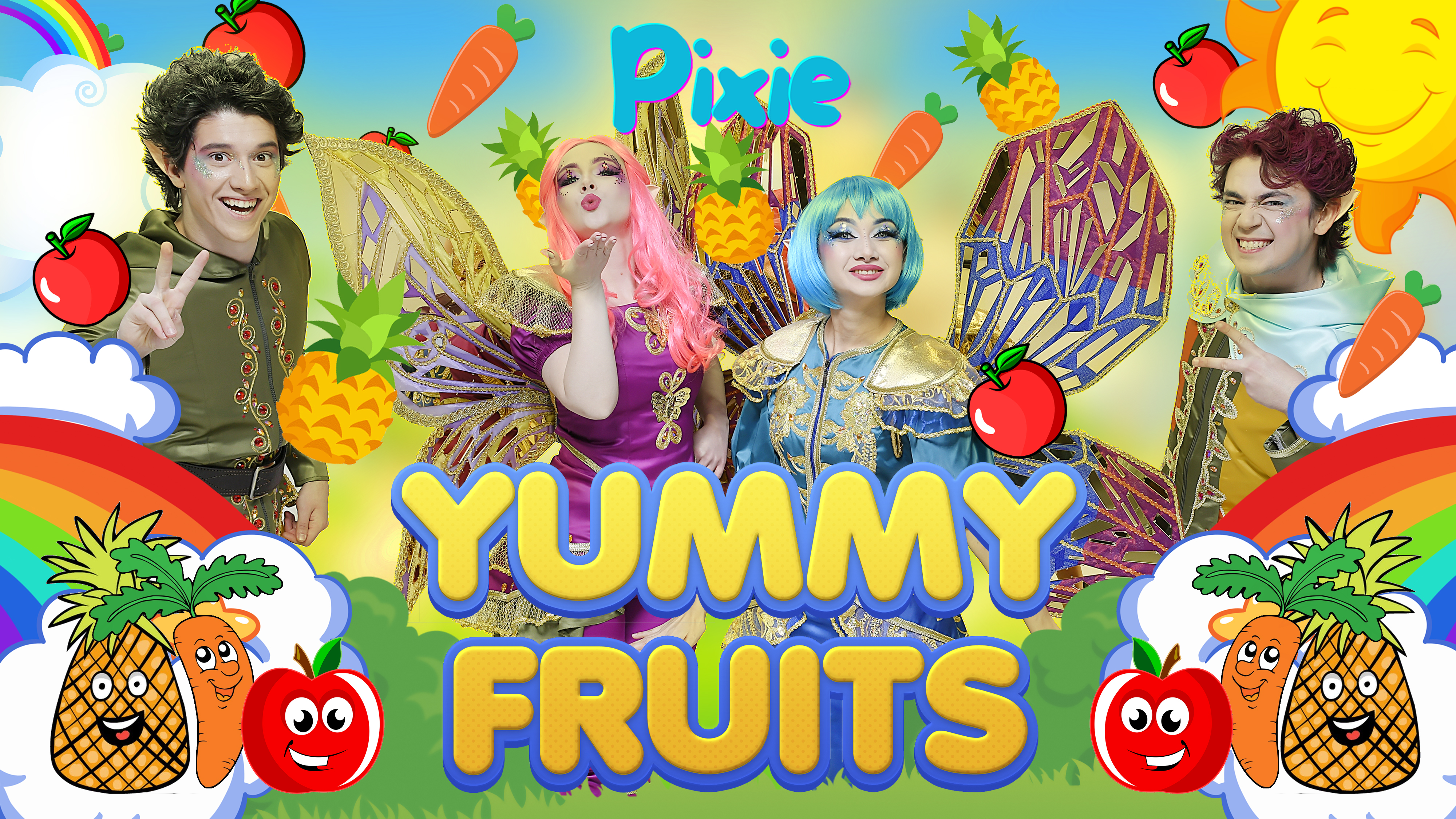 Yummy Fruits🧺🍎🍍 | Pixie Kids Song🎶