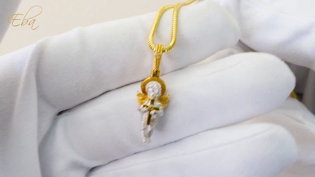 Ангелочек - подвеска из серебра с золочением ручной работы.