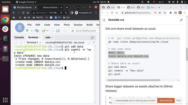 cloud: move data between a server and GitHub with the gh CLI