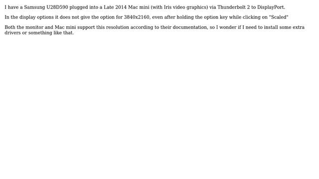 Apple: Why won't my late 2014 Mac mini output 4k video?