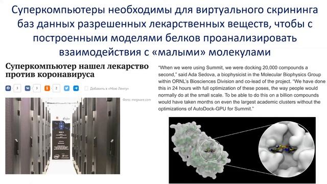 Компьютерное моделирование молекулярных процессов с участием компонентов вируса SARS-CoV-2