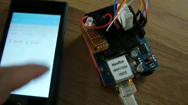 Arduino Uno cu Ethernet shield trimite date pe canal Cayenne si controleaza un led