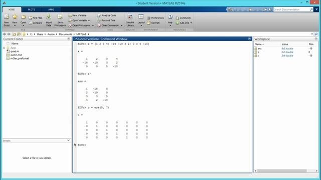 How to Transpose a Matrix in MATLAB. HD