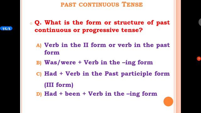 Multiple Choice Questions (MCQs) on Past Tense